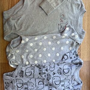Three Grey Onesies